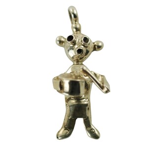 Vintage Sterling Silver Koyemsi Mudhead Kachina Dimensional Pendant and Earring Set Artist Signed MC image 2