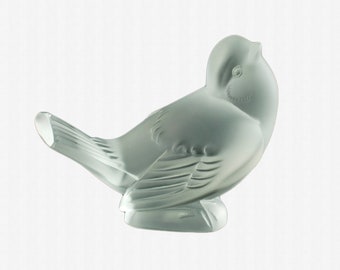 Vintage Lalique Crystal Sparrow Moineau Briefbeschwerer Vogel Figur Original Etiketten