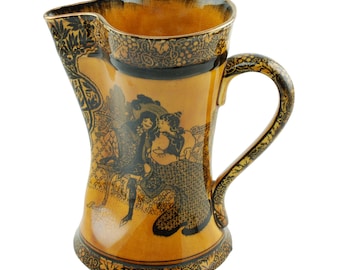 Antique Royal Doulton Morrisian Ware Tudor Jug "Eastern Figures"