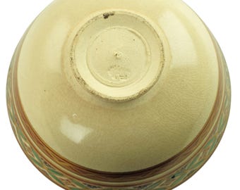 ヴィンテージ日本の清水焼陶器茶わん抹茶ボウル茶碗、井上春峰作、緑金