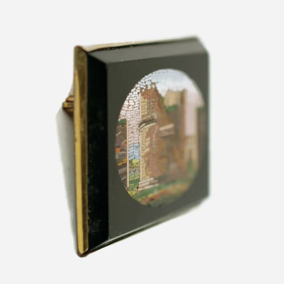 Antique Italian Architectural Micro Mosaic Brooch… - image 9