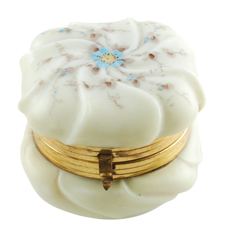 Antique Wave Crest Helmschmied Swirl Pattern Hand Painted Dresser Box C ...