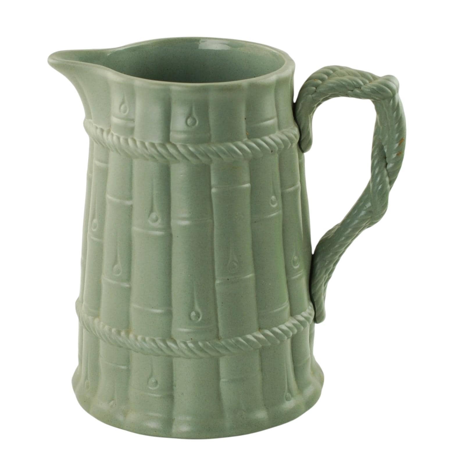 Antique Relief Molded Bamboo Ceramic Pitcher Published by W. Ridgway ...