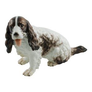 Large Vintage Max Hermann Fritz for Rosenthal Hand Painted Porcelain Springer Spaniel Dog Figurine Model 1002