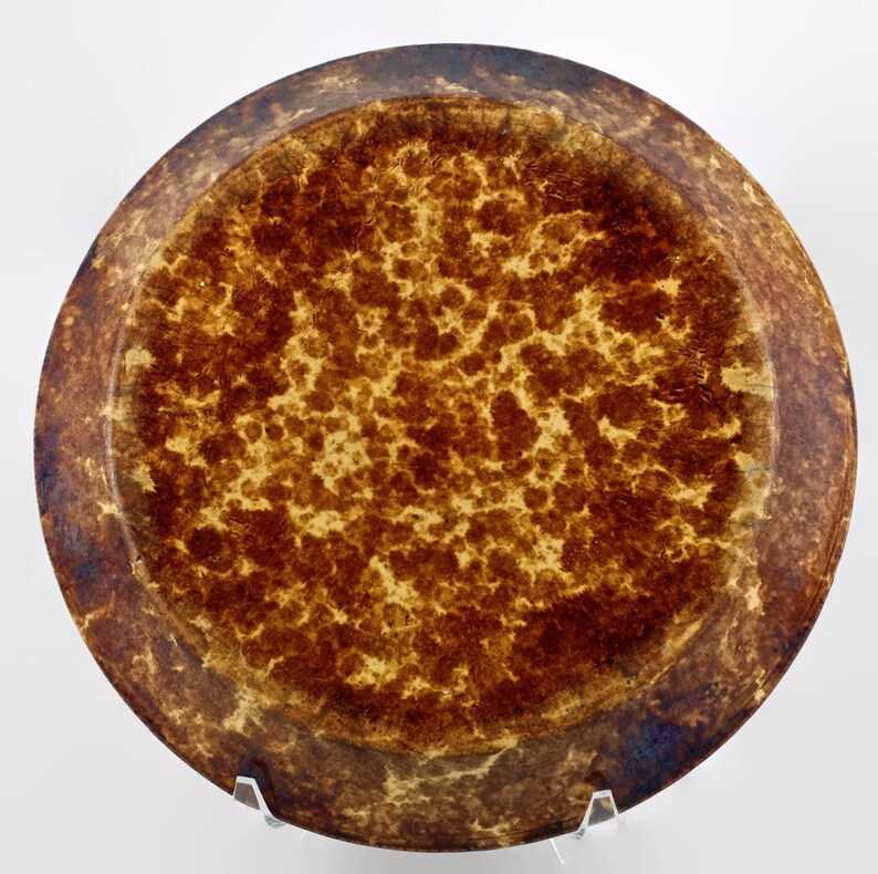Antique Bennington Rockingham Glaze Yellow Ware Pie Plate