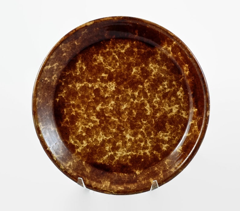 Antique Bennington Rockingham Glaze Yellow Ware Pie Plate
