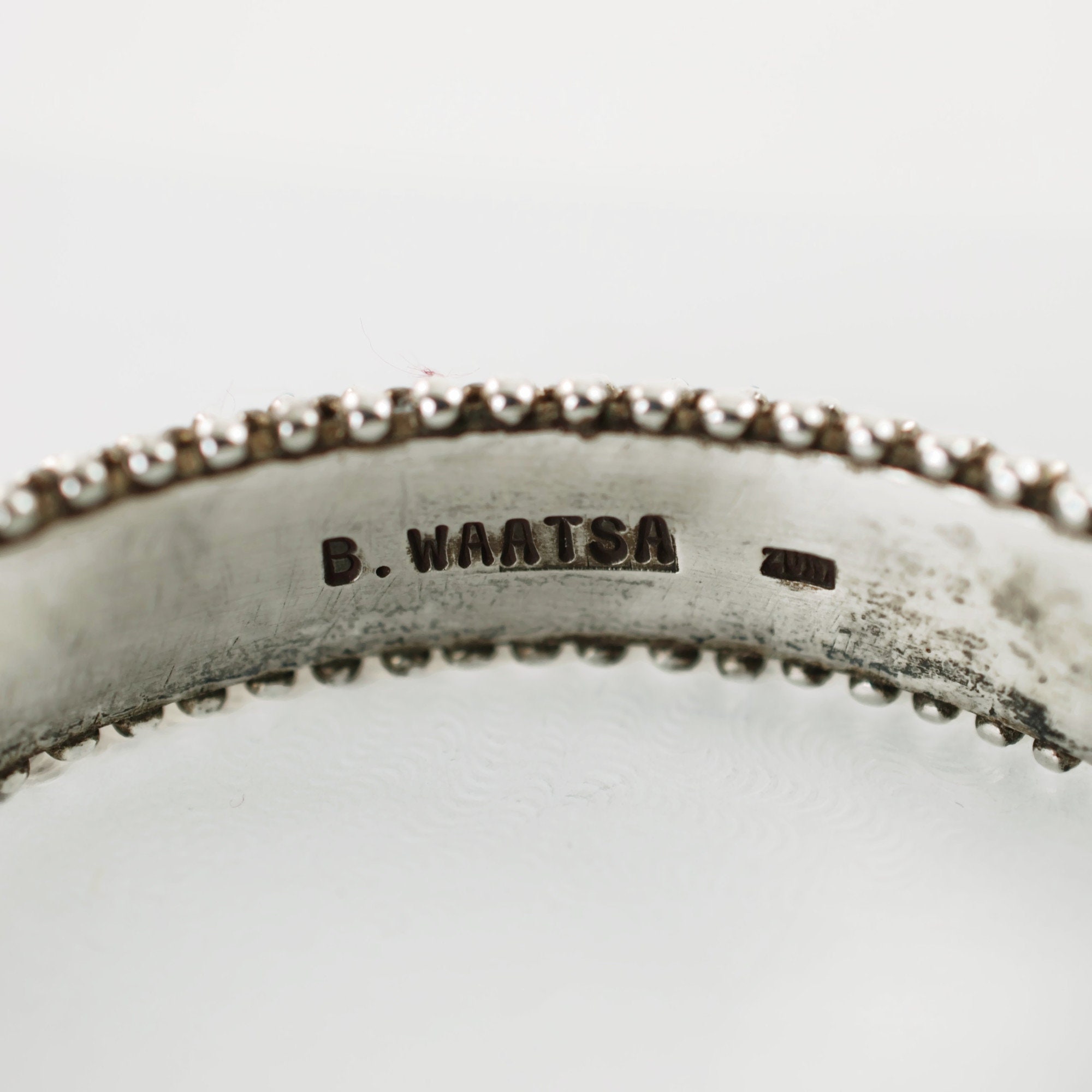 Vintage Bryant Waatsa Zuni Needlepoint Turquoise Sterling Cuff Etsy