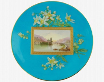 Antique Mintons Aesthetic Movement Hand Painted Porcelain Plate Circa 1894