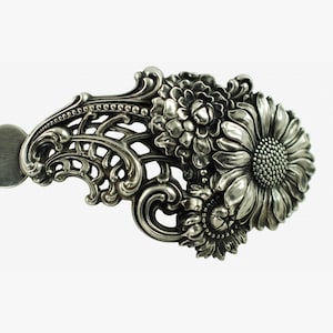 Ornate 19th Century Pierced Floral Sterling Silver Claret Spoon with Twist Stem by Dominick & Haff, 17.75&quot;