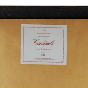 Vintage John Ruthven Signed and Numbered Framed Limited Edition Songbird Series Cardinal Richmondena Cardinalis image 12