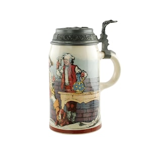 Antique Mettlach Villeroy and Boch PUG Stein 1909 1143 Cavaliers Drinking