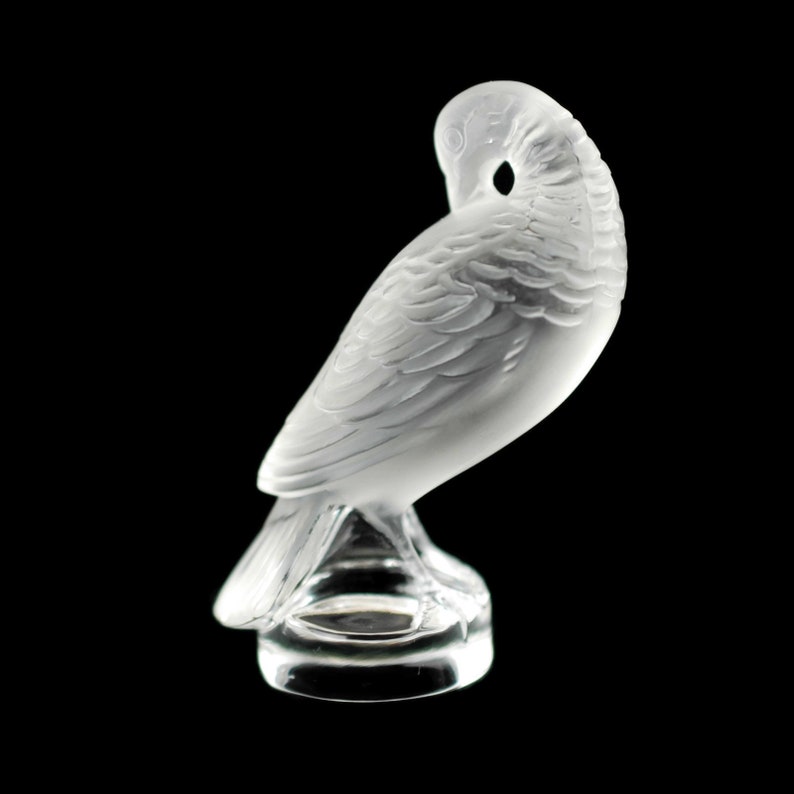 Vintage Lalique Crystal Tourterelle Preening Turtle Dove Etsy
