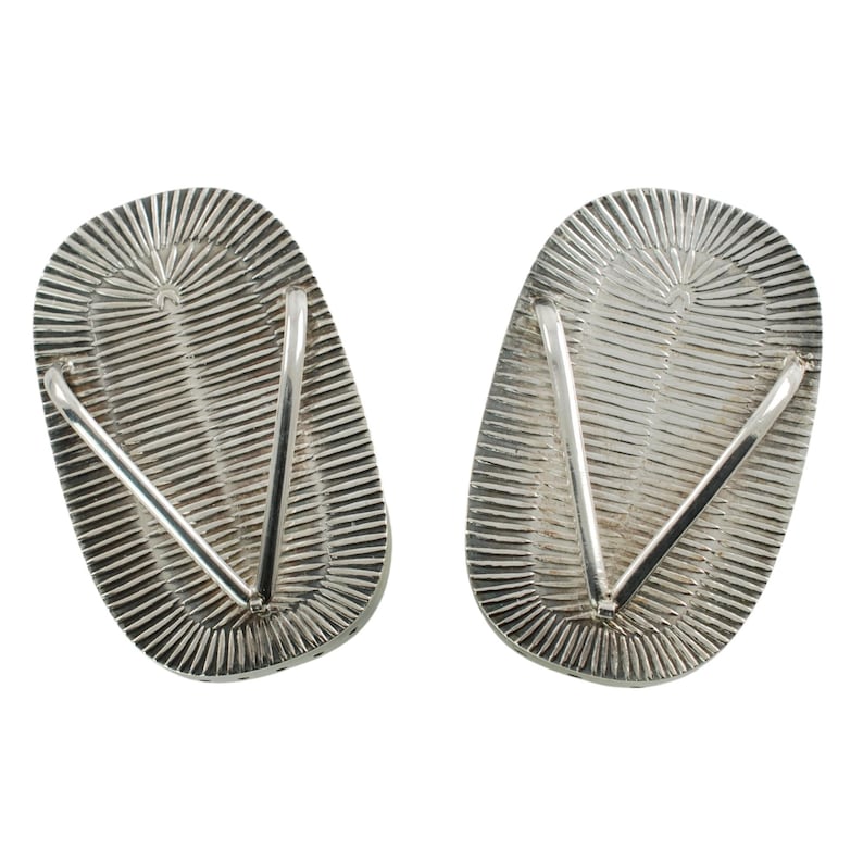 Vintage Japanese 950 Sterling Silver Geishsa Maiko Okobo Sandal Salt and Pepper Shakers, Asahi Shoten image 2