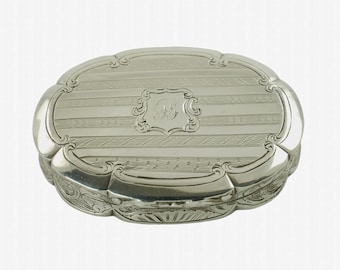 Antique Early Victorian Sterling Silver Vinaigrette with Ornate Foliate Grill by William & Edward Turnpenny Circa 1847