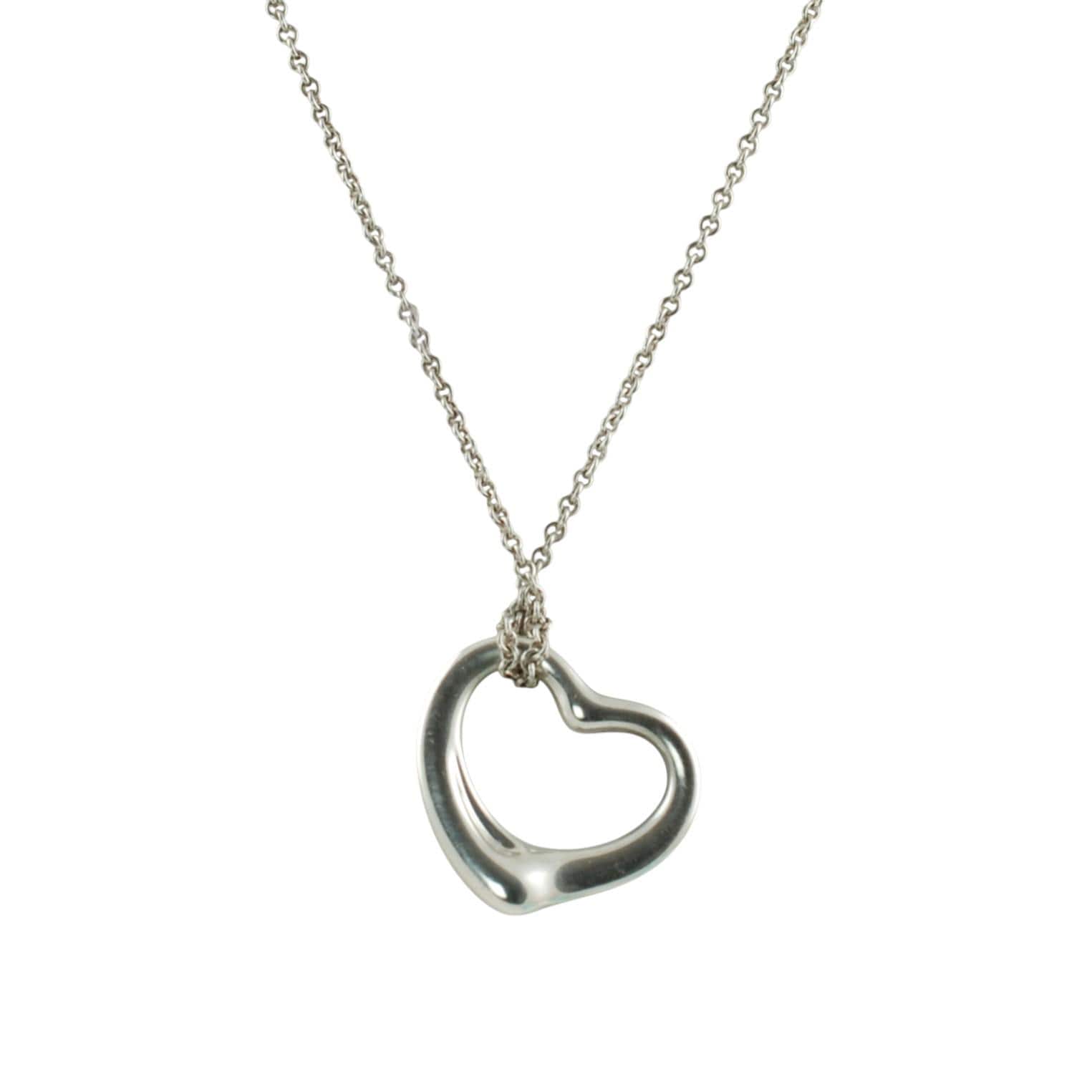 【Old Tiffany】open heart necklace Tiffany & Co Vintage 18 Karat Open Heart Pendant (Yellow