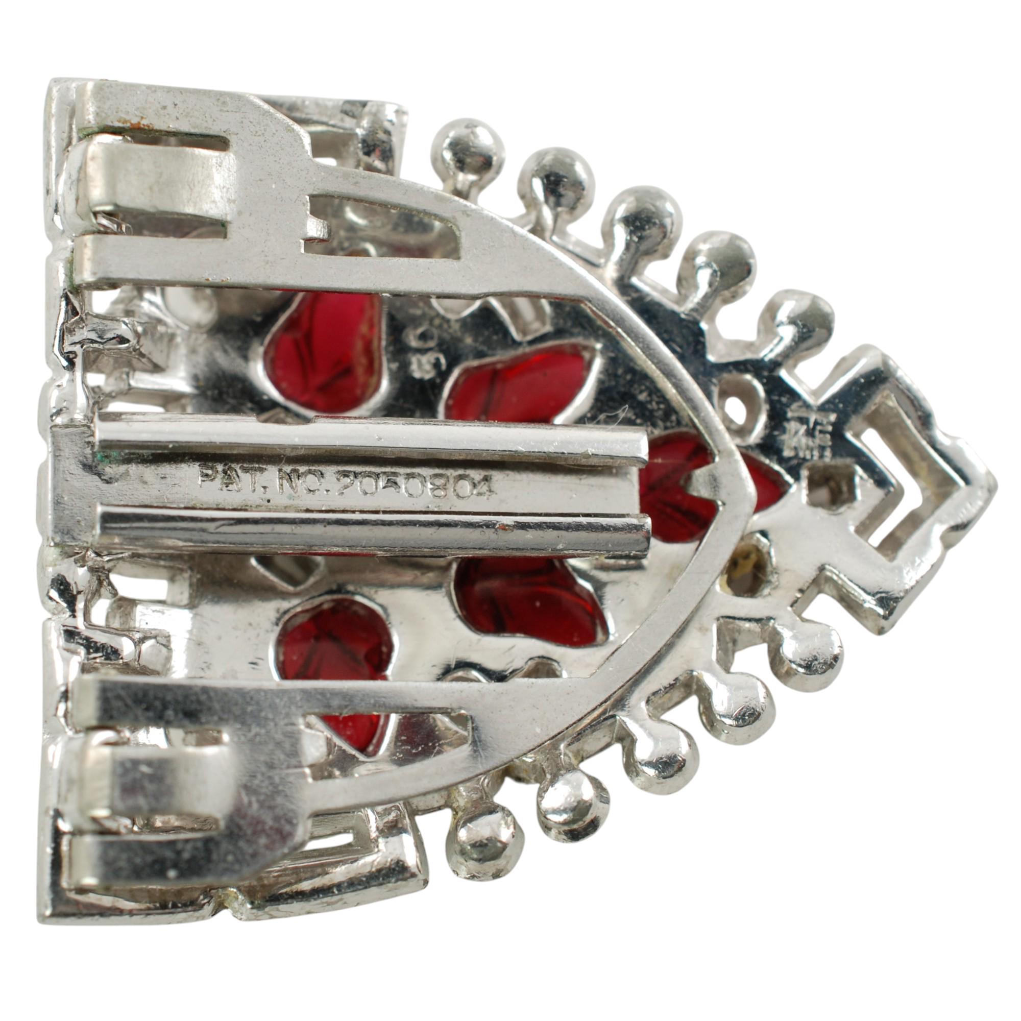 Rare Trifari Alfred Philippe KTF Clip Mates Diamante Rhinestone