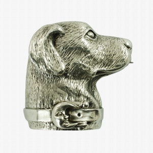 Rare Large Barry Kieselstein-Cord 18K White Gold Labrador Retriever Dog Brooch Pin, Vintage BKC Fine Jewelry Circa 1989, 39.5 Grams