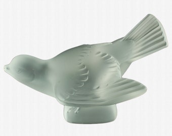 Vintage Lalique Kristall Vogel Figur Colereux Sparrow Wings Spread Briefbeschwerer