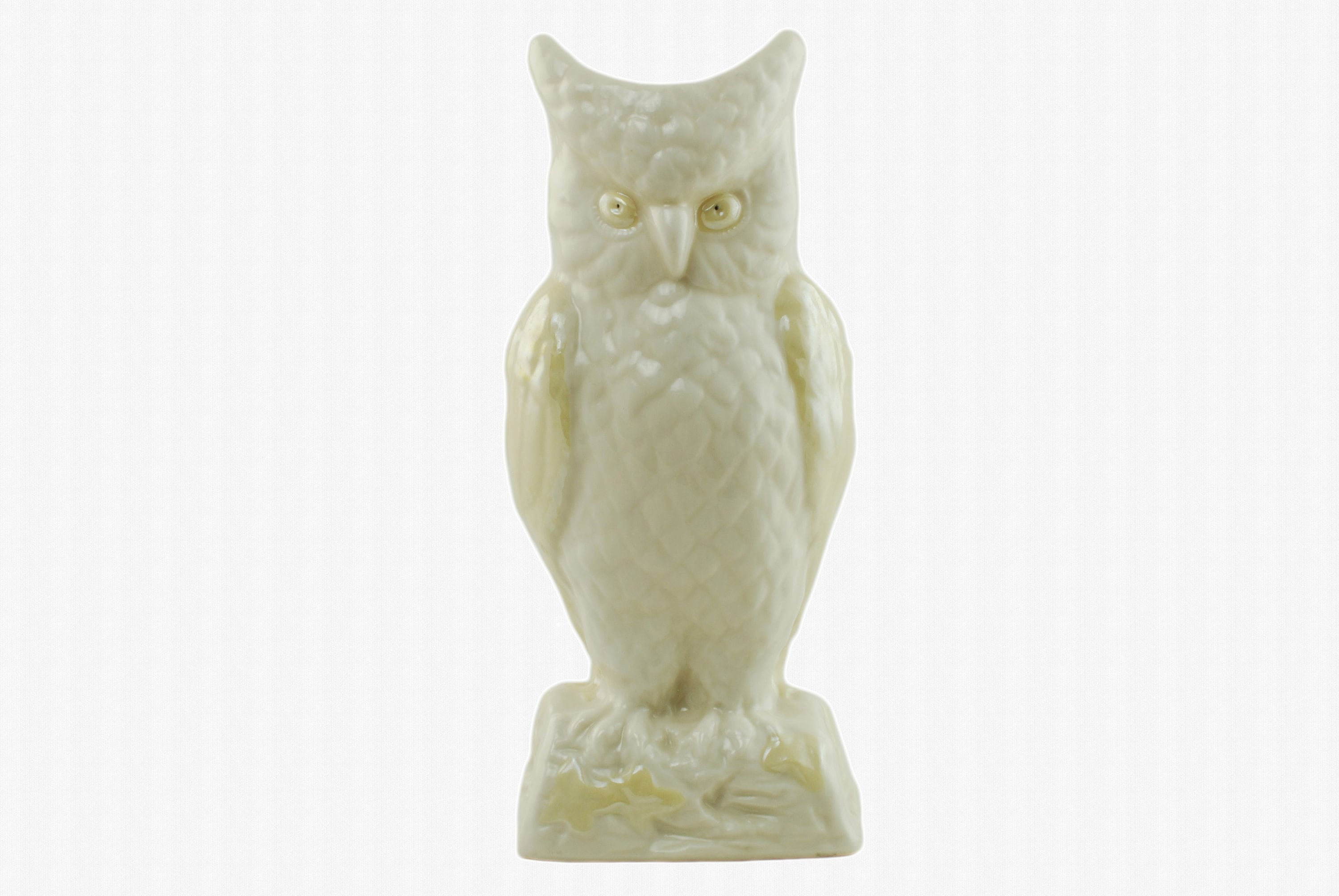 Vintage Belleek Irish Porcelain Figural Owl Vase
