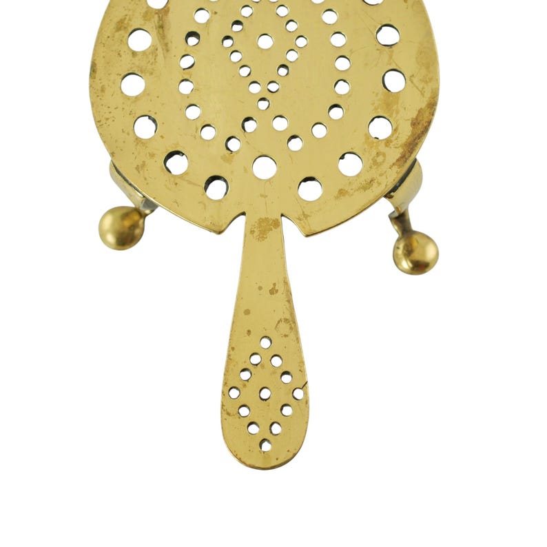 Vintage Brass Trivet Stand with Cabriole Legs and Rounded Feet image 3