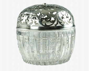 Antike AEP American Brilliant Period Gorham Sterling Silber und Cut Crystal String Halter Spender