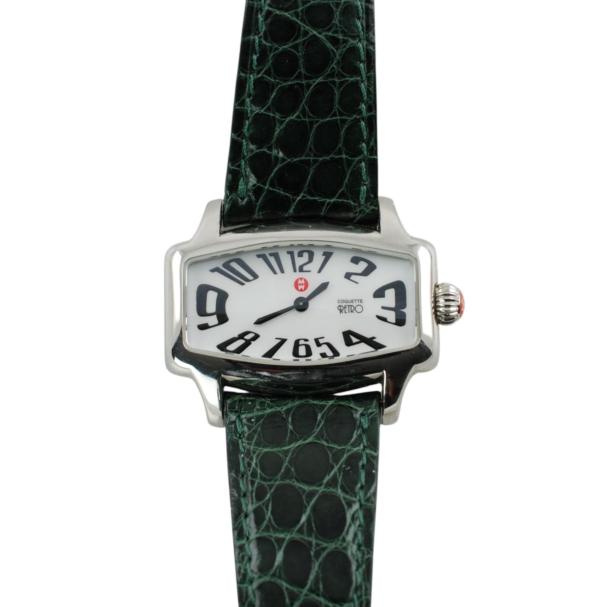 Michele Coquette Retro Stainless Steel Watch, Mother of Pearl Dial