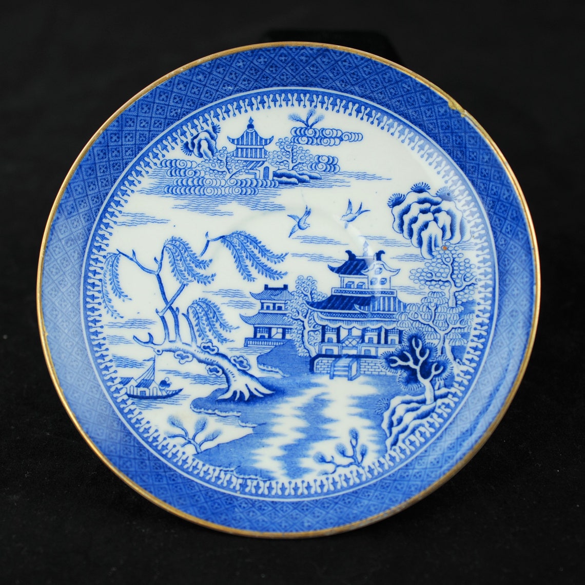 Antique Copeland Spode Gilded Blue Willow Mandarin Etsy