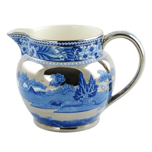 Jarra vintage Wedgwood Fallow Deer con brillo azul plateado