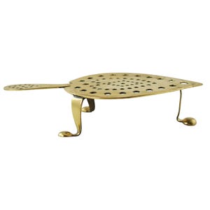 Vintage Brass Trivet Stand with Cabriole Legs and Rounded Feet image 4