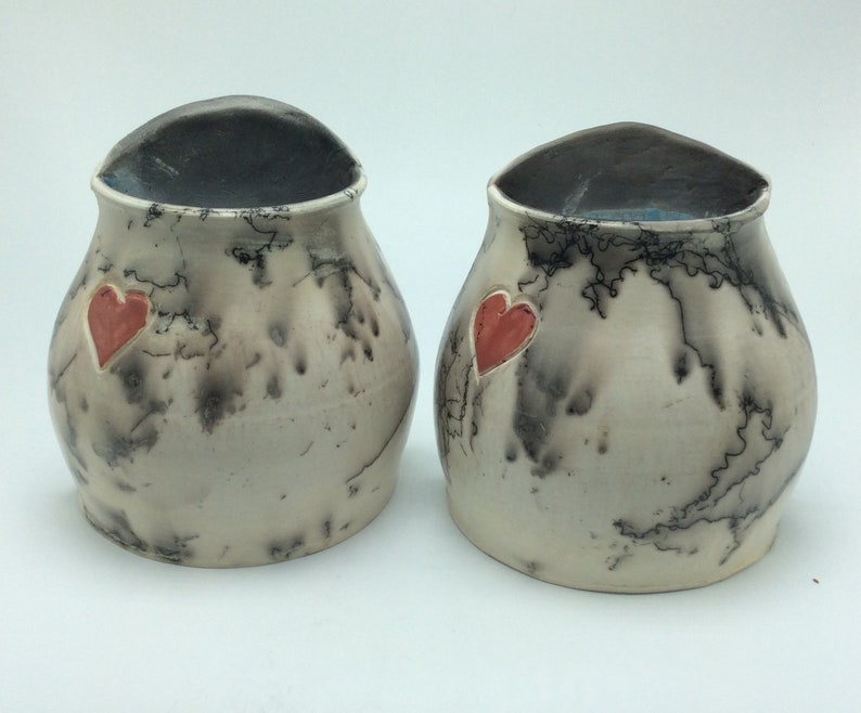 Pottery Horsehair Bookends and Vase