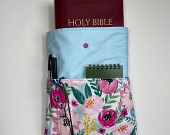 Funda para libro/biblia de tela totalmente forrada y acolchada, hecha a mano, regalo de San Valentín
