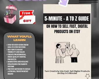 5-Min A-to-Z Etsy Guide | Sell Digital Products Fast | Etsy SEO & Passive Income Ebook (Instant Download PDF)