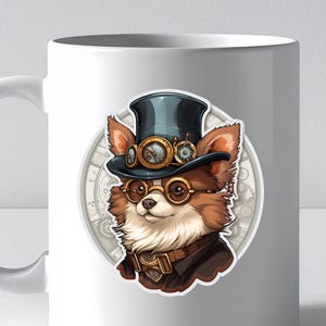 Corgi Inventor Steampunk Mug –  Dog Engineer Cup, Funny Coffee Gift for Pet & Steampunk Lovers
