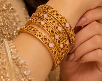 Royal antieke gouden armbanden maat 2,4 "