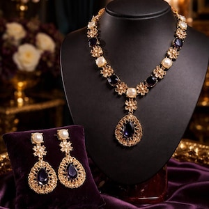Purple Indian wedding jewelry set