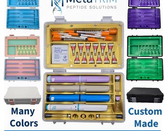 3D Printed Peptide Injection Pen Travel Case with Reconstitution Station, Magnetic Lid
