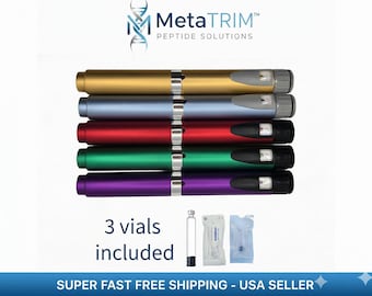 MetaTRIM V2 Metal Peptide Injection Pen – Reusable Anodized Aluminum, 3 Vials Included