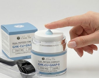 GHK-CU + SNAP-8 Dual Peptide Copper Glow Face Cream + Derma Roller