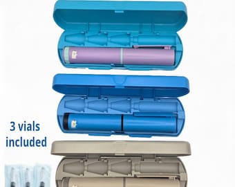 Reusable 60-Unit Peptide Injection Pen with Case & 3 Glass Vials