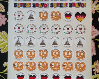 46 pegatinas para profesores de alemán - Hoja de muestra