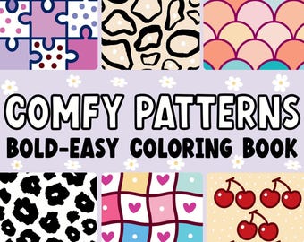 Libro para colorear con más de 30 diseños cómodos: diseños llamativos y sencillos (descarga digital)