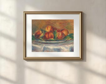 ルノワール「桃のある静物画」版画：美術複製、キッチンの壁装飾
