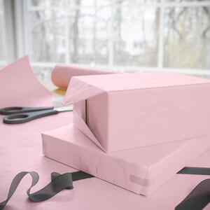 Blush Pink Wrapping Paper Roll, Matte Soft Pink Gift Wrap, Romantic Birthday & Baby Shower Packaging image 9