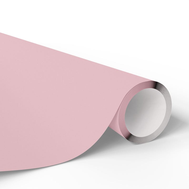 Blush Pink Wrapping Paper Roll, Matte Soft Pink Gift Wrap, Romantic Birthday & Baby Shower Packaging image 10