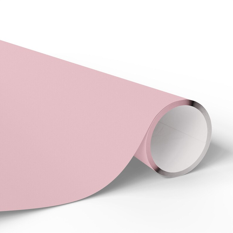 Blush Pink Wrapping Paper Roll, Matte Soft Pink Gift Wrap, Romantic Birthday & Baby Shower Packaging image 8