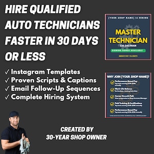 Master Technician Hiring Kit Instagram Templates Scripts