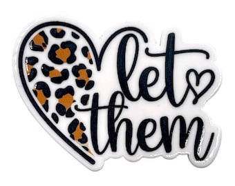Leopard Heart Acrylic Flatback – Let Them