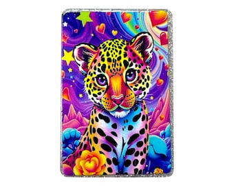 Cheetah Acrylic Flatback – Neon Rainbow