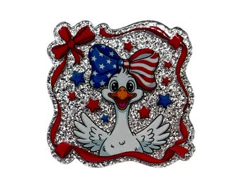 Patriotic Goose Acrylic Flatback –  4th of July Goose