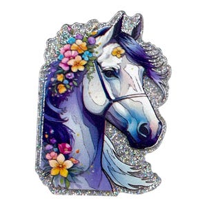 Horse Acrylic Flatback – Floral Mane Horse